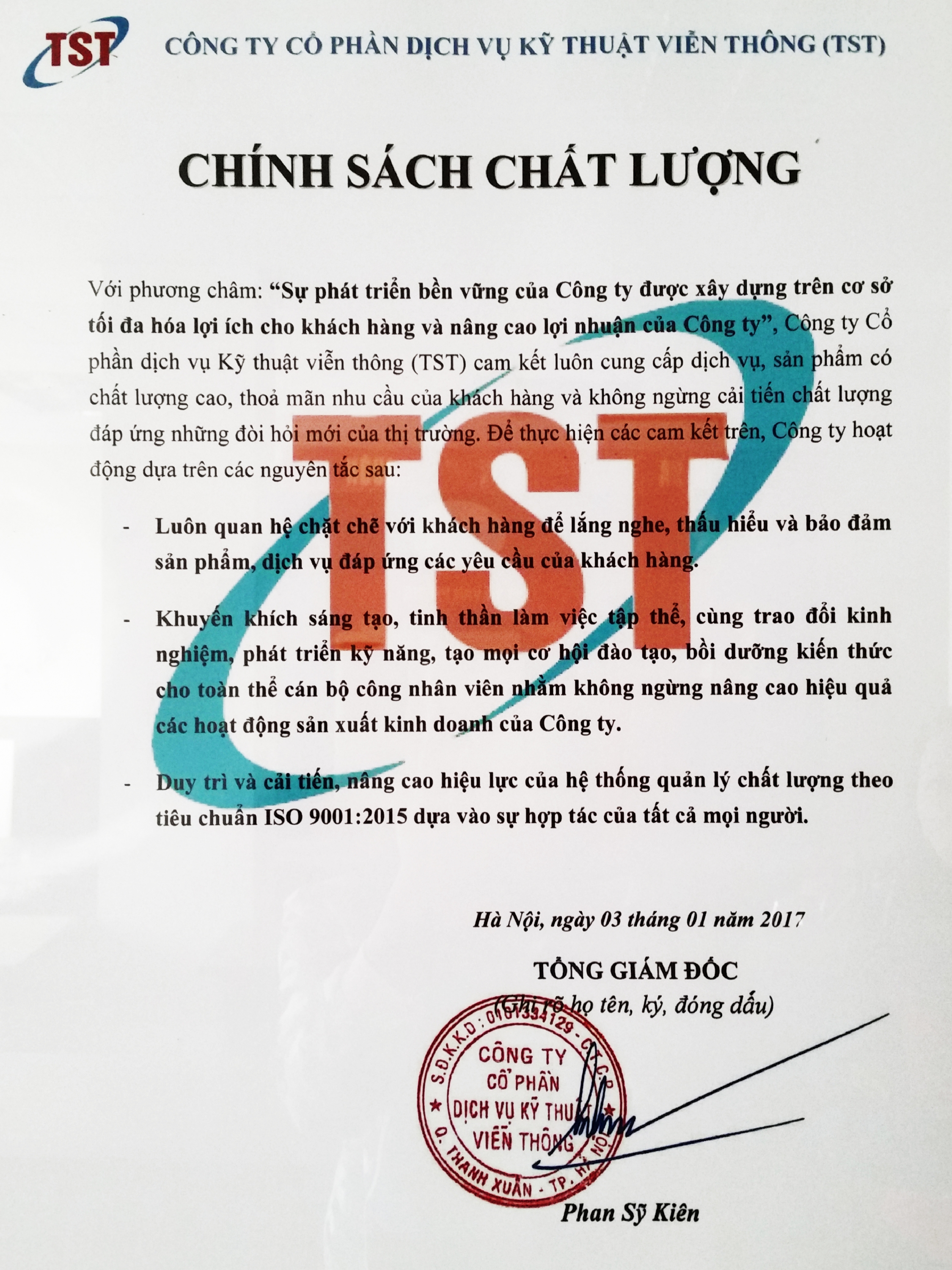 Chính sách chất lượng